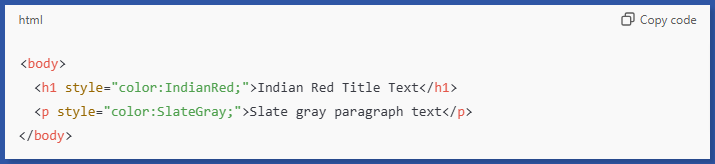 How to use HTML color names